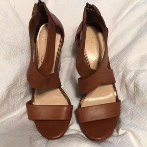 Jessica Simpson leather wedges